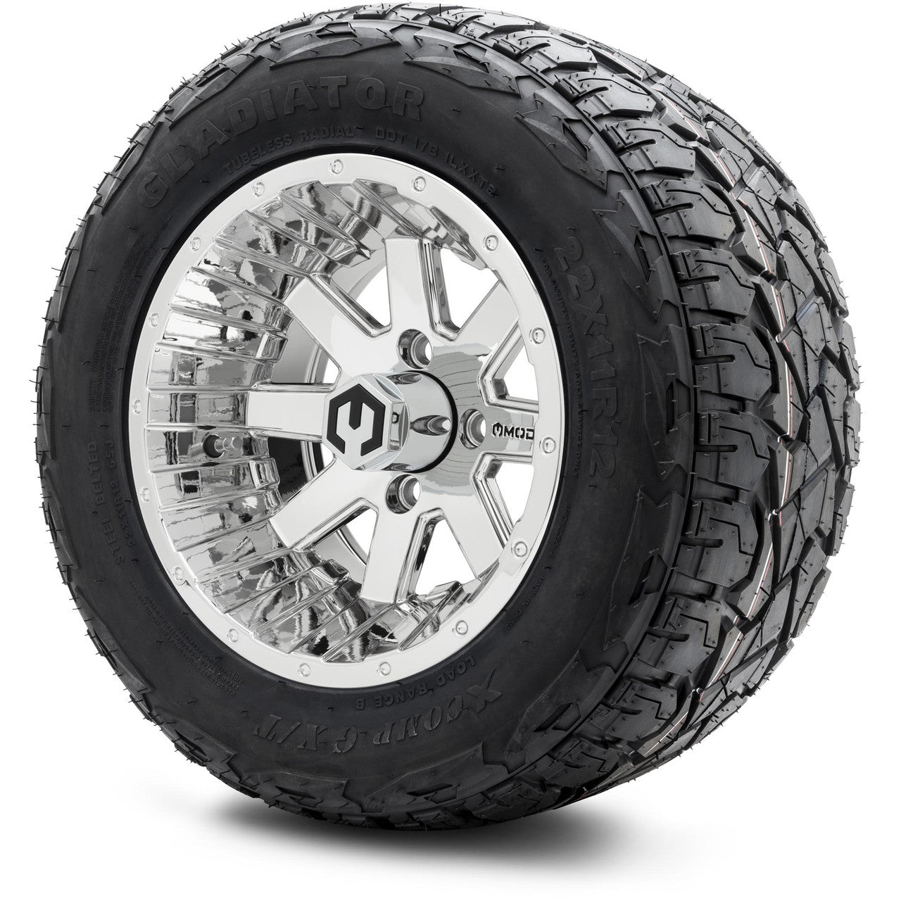 MODZ® 12" Assault Chrome - Lifted Tires and Wheels Combo