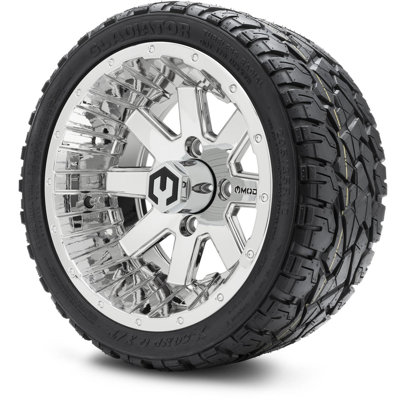 MODZ® 12" Assault Chrome - LowPro Street Tire and Wheels Combo