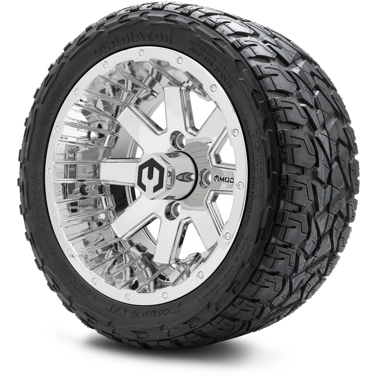 MODZ® 12" Assault Chrome - LowPro Street Tire and Wheels Combo