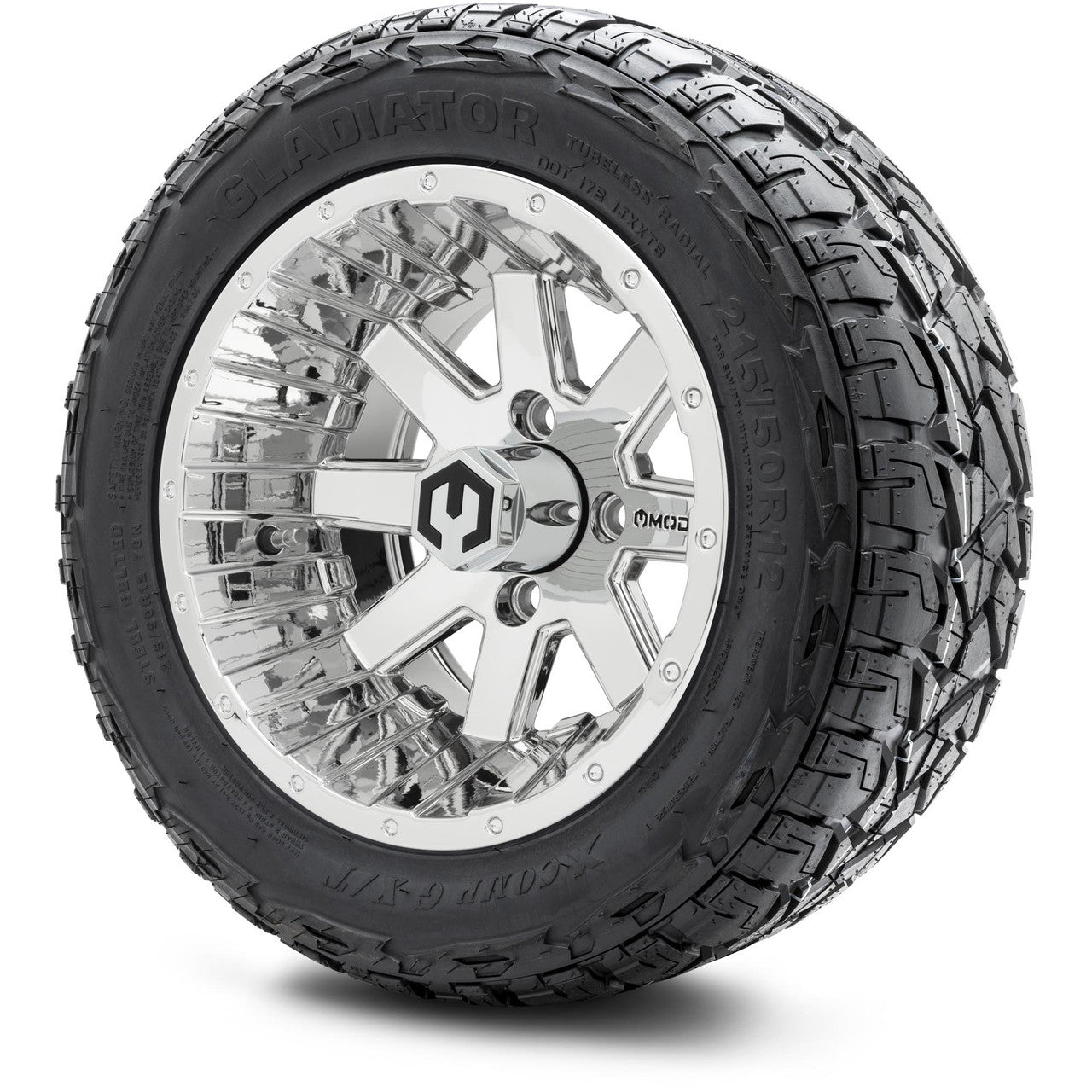 MODZ® 12" Assault Chrome - Lifted Tires and Wheels Combo