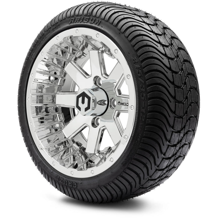 MODZ® 12" Assault Chrome - LowPro Street Tire and Wheels Combo