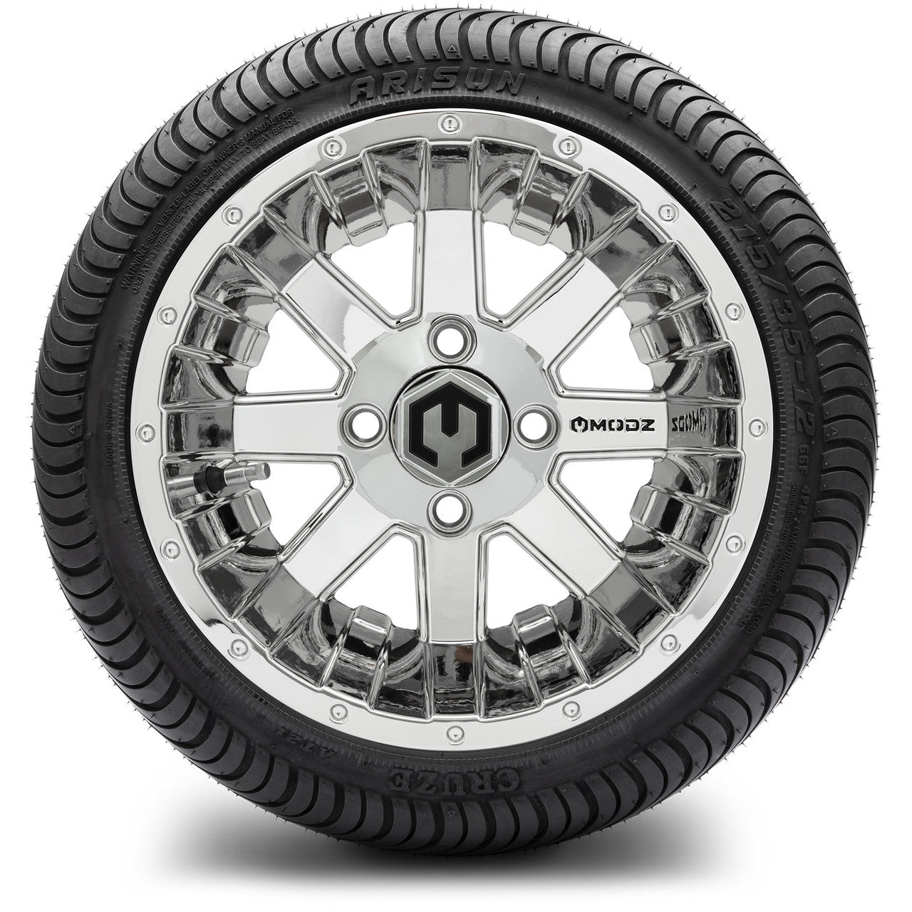 MODZ® 12" Assault Chrome - LowPro Street Tire and Wheels Combo