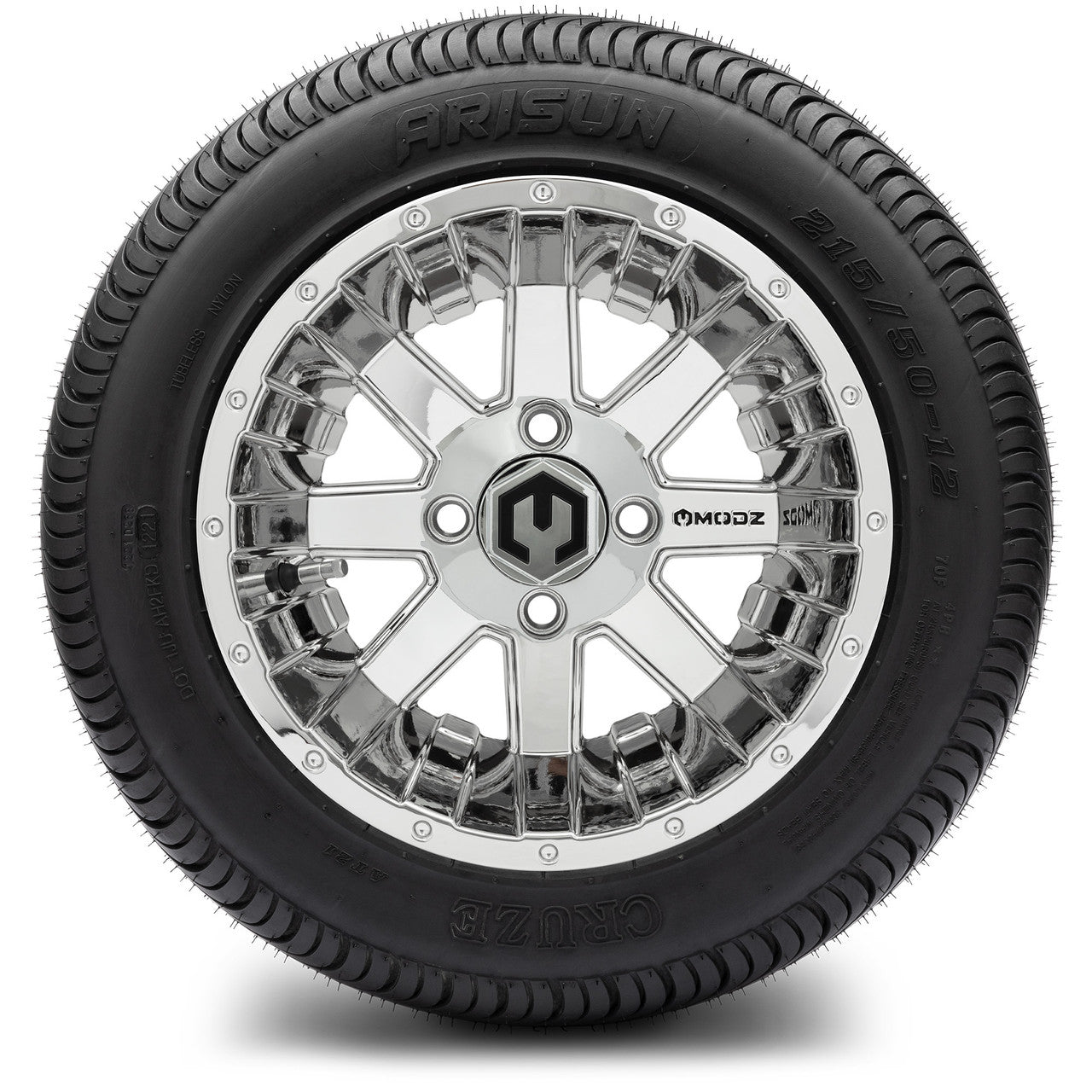 MODZ® 12" Assault Chrome - LowPro Street Tire and Wheels Combo