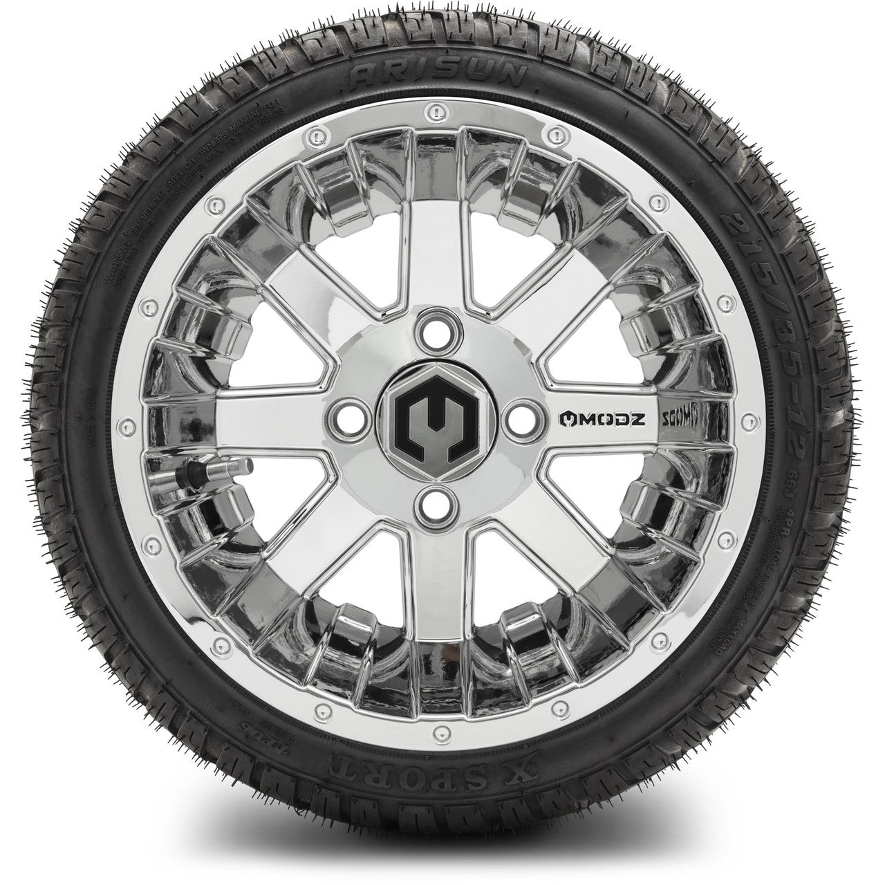 MODZ® 12" Assault Chrome - LowPro Street Tire and Wheels Combo