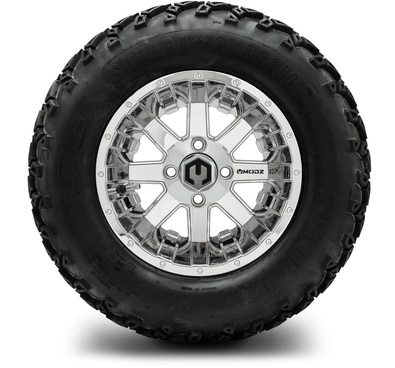 MODZ® 12" Assault Chrome - Lifted Tires and Wheels Combo