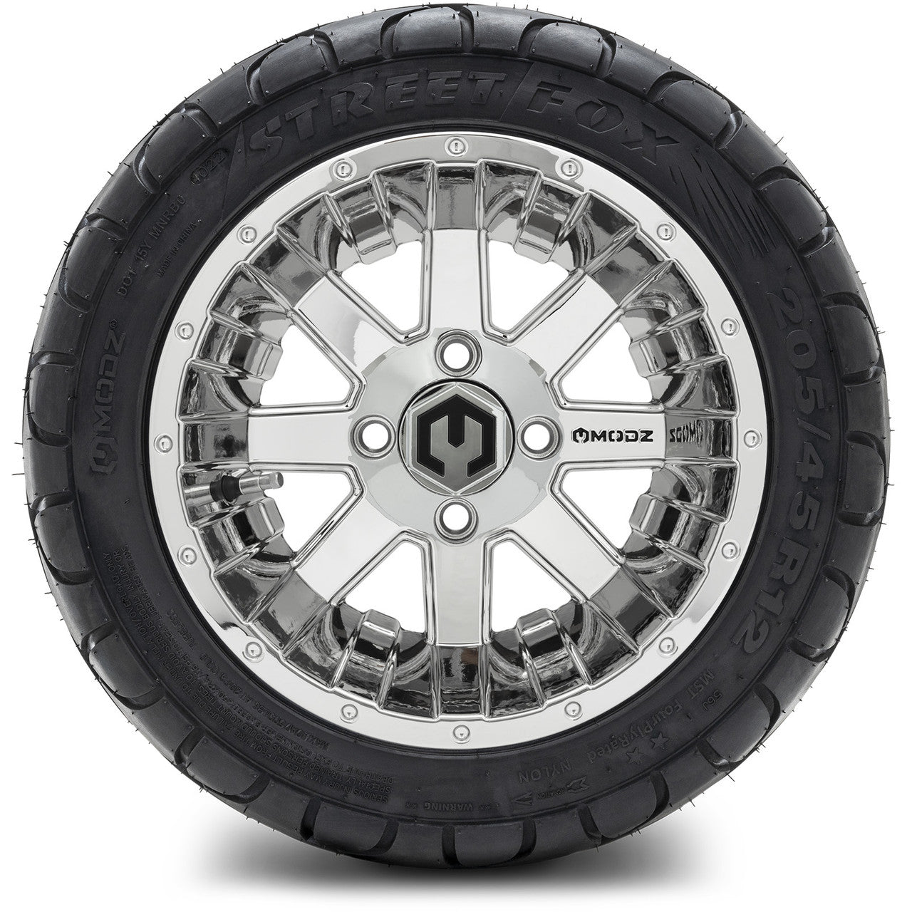 MODZ® 12" Assault Chrome - LowPro Street Tire and Wheels Combo