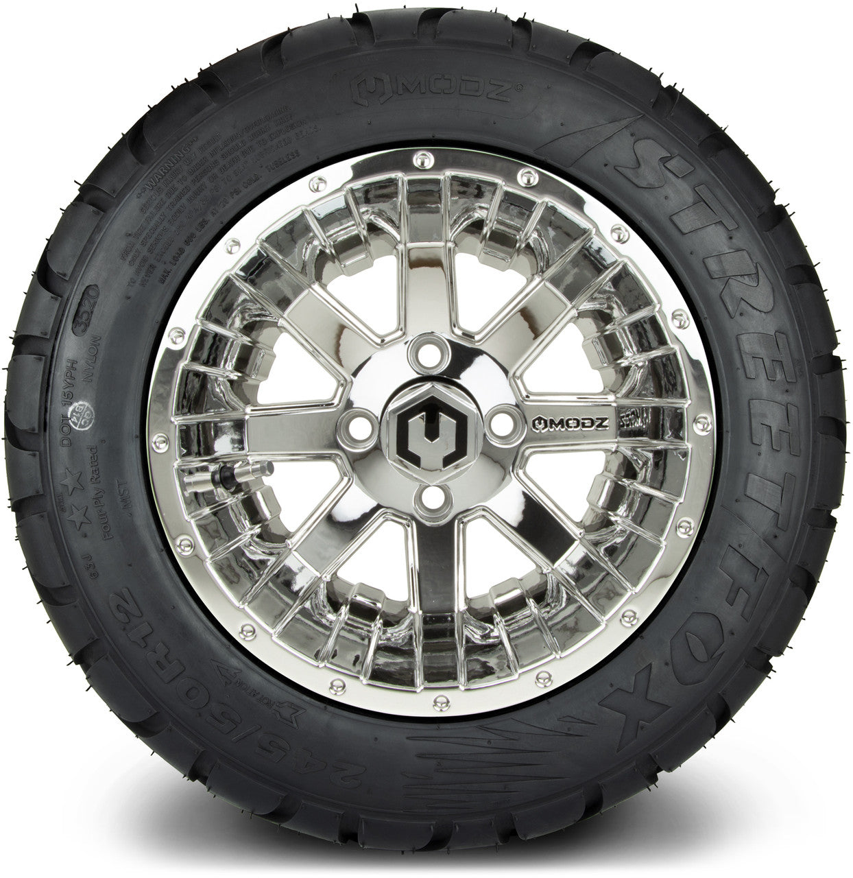 MODZ® 12" Assault Chrome - LowPro Street Tire and Wheels Combo