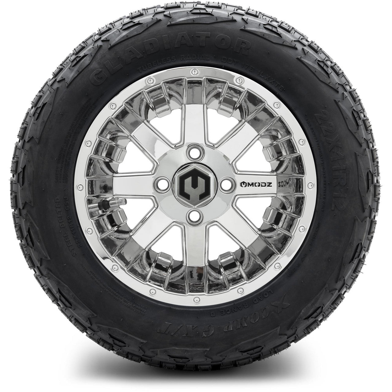 MODZ® 12" Assault Chrome - Lifted Tires and Wheels Combo