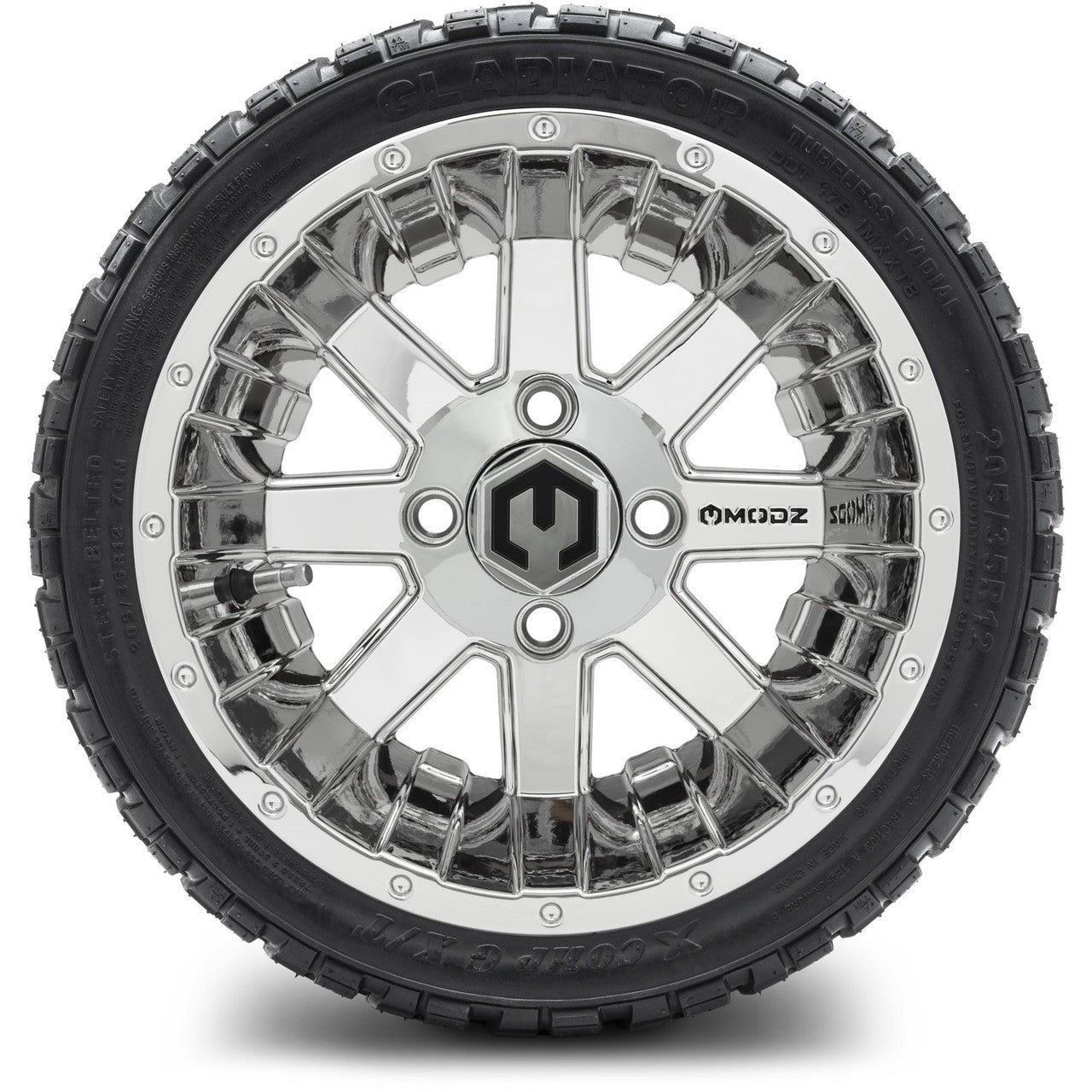 MODZ® 12" Assault Chrome - LowPro Street Tire and Wheels Combo