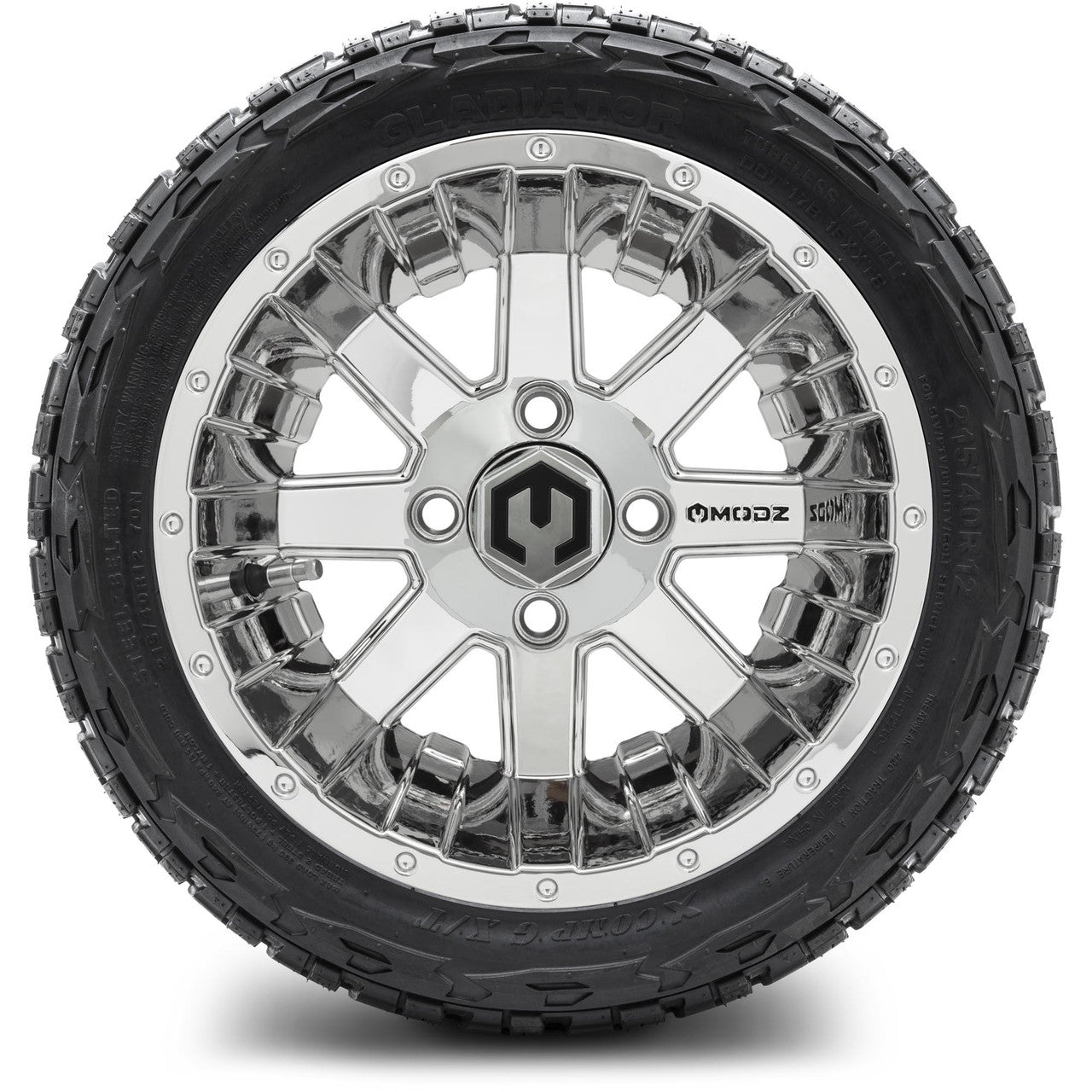 MODZ® 12" Assault Chrome - LowPro Street Tire and Wheels Combo