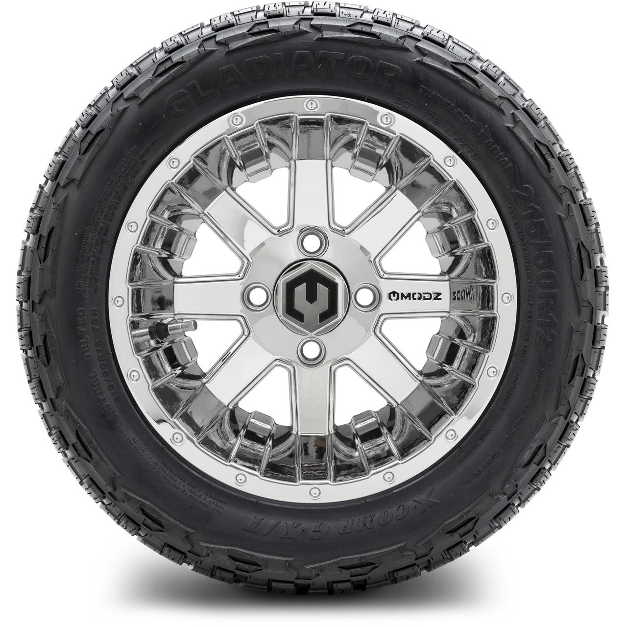 MODZ® 12" Assault Chrome - Lifted Tires and Wheels Combo