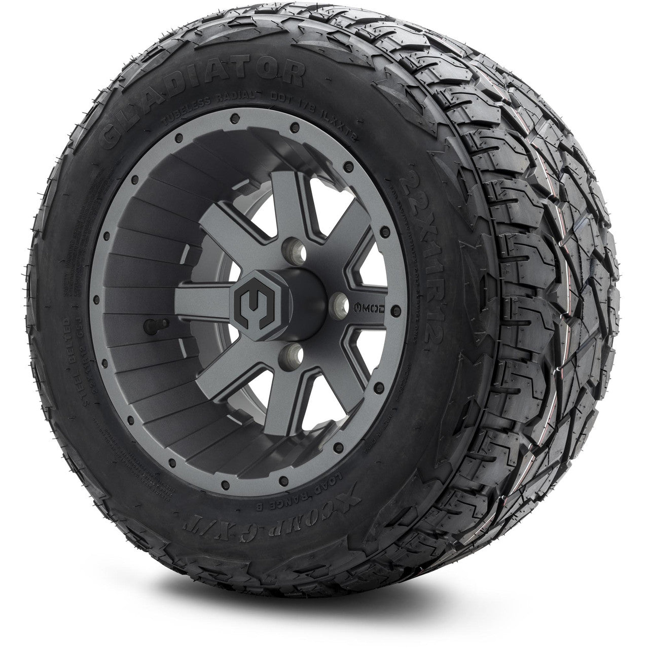 MODZ® 12" Assault Matte Gunmetal - Lifted Tires and Wheels Combo