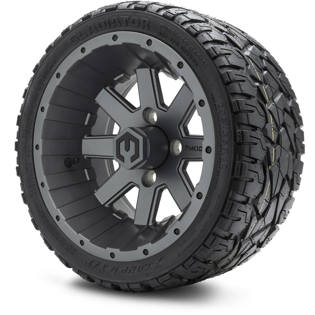 MODZ® 12" Assault Gunmetal - LowPro Street Tire and Wheels Combo