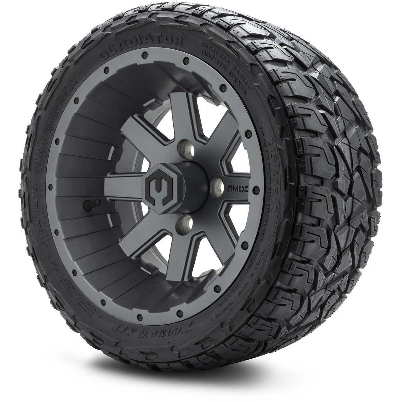 MODZ® 12" Assault Gunmetal - LowPro Street Tire and Wheels Combo