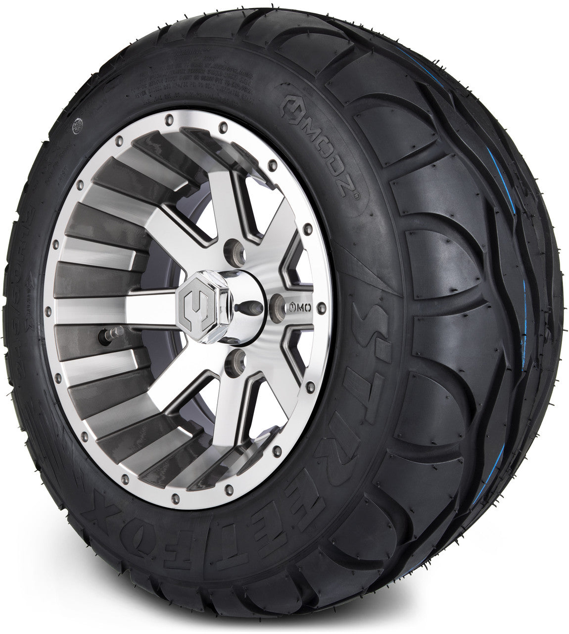 MODZ® 12" Assault Machined Gunmetal - LowPro Tires and Wheels Combo