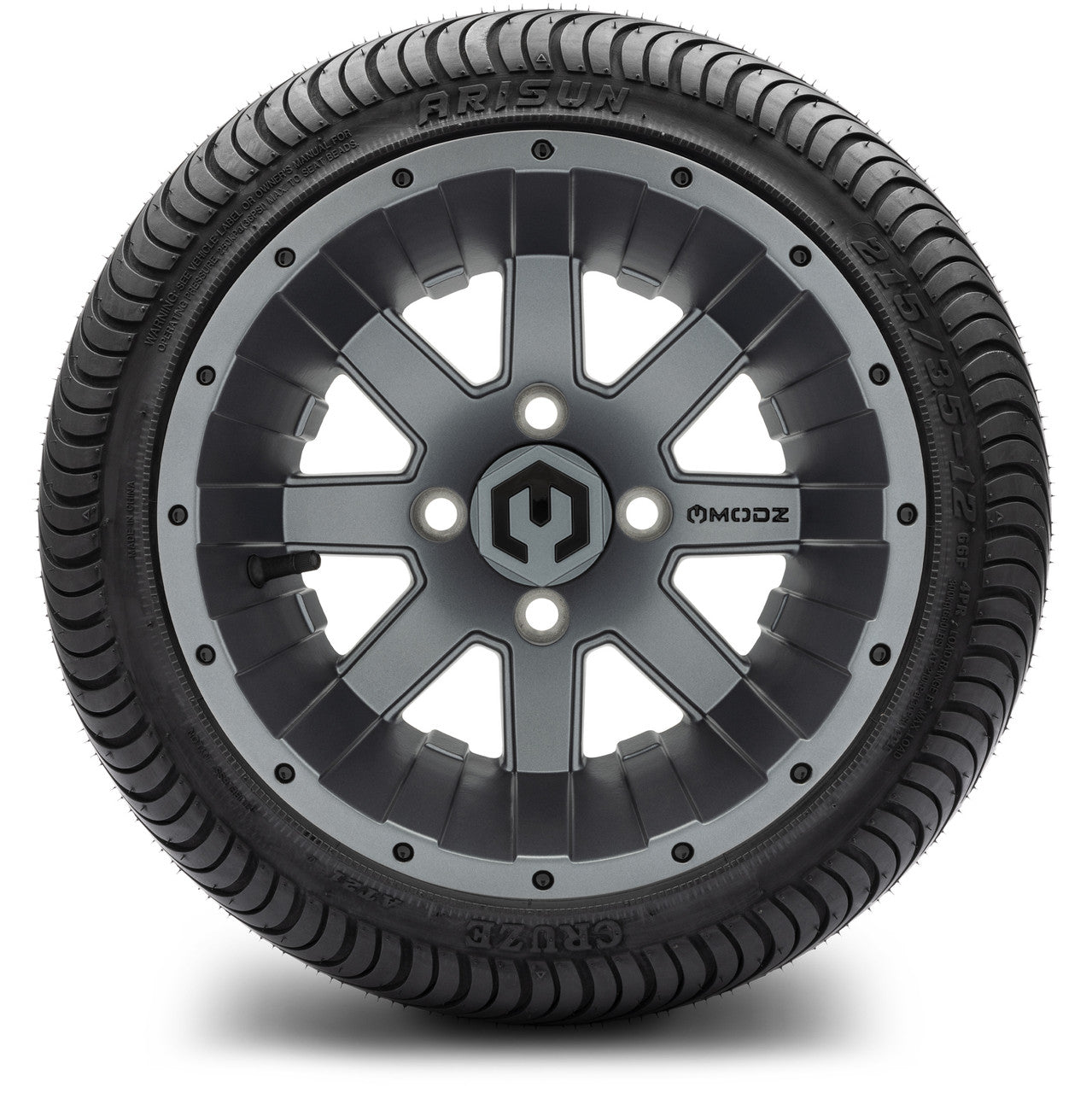 MODZ® 12" Assault Gunmetal - LowPro Street Tire and Wheels Combo