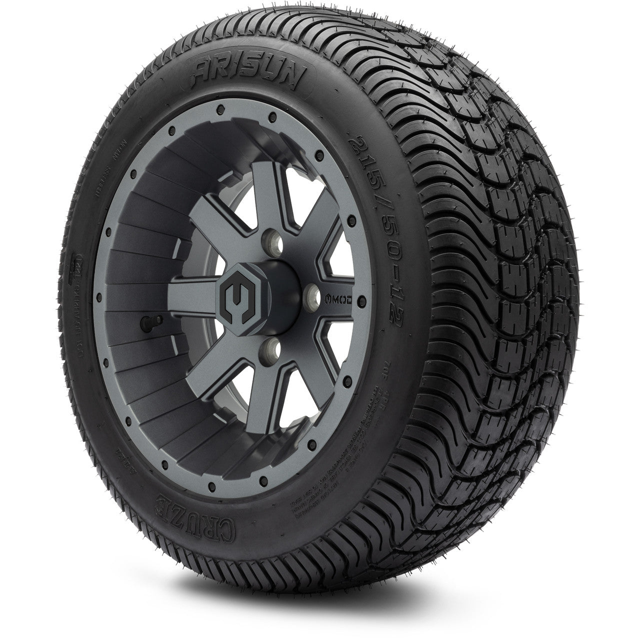 MODZ® 12" Assault Gunmetal - LowPro Street Tire and Wheels Combo