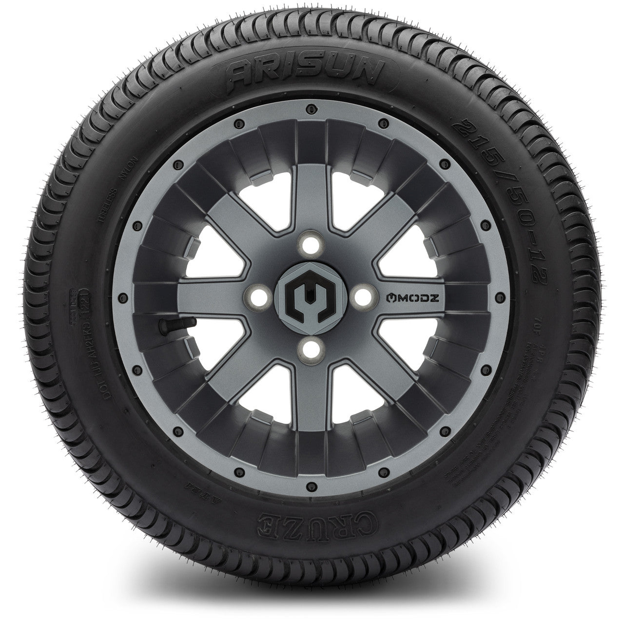 MODZ® 12" Assault Gunmetal - LowPro Street Tire and Wheels Combo