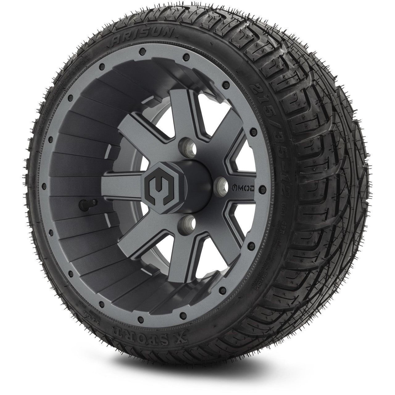 MODZ® 12" Assault Gunmetal - LowPro Street Tire and Wheels Combo