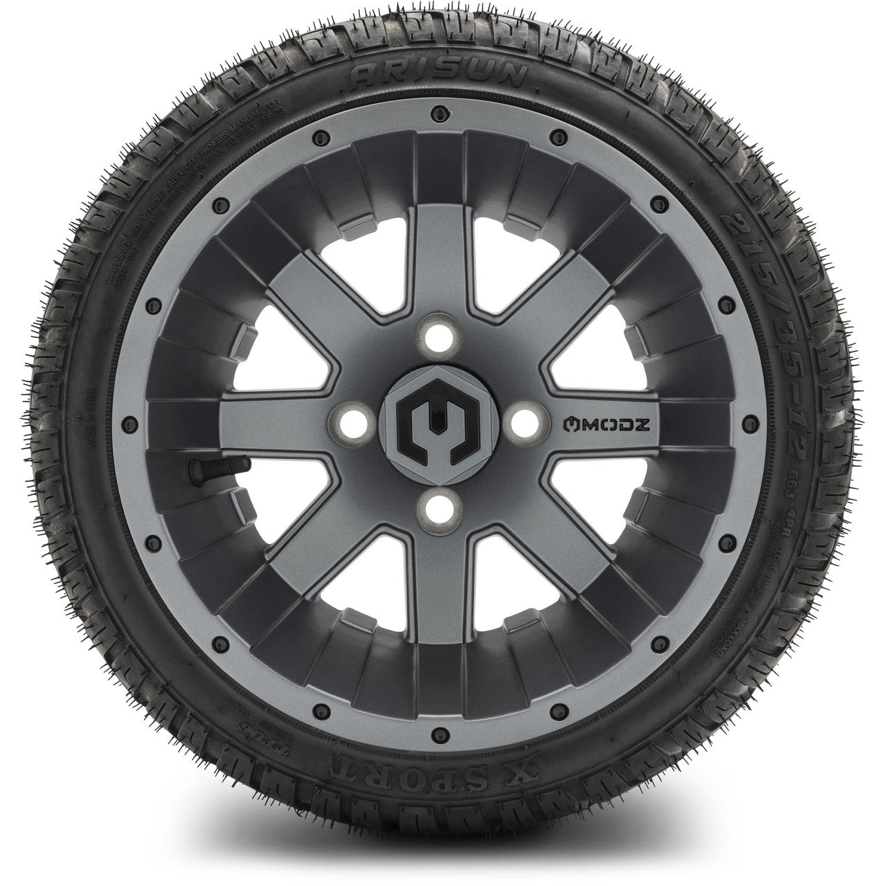 MODZ® 12" Assault Gunmetal - LowPro Street Tire and Wheels Combo