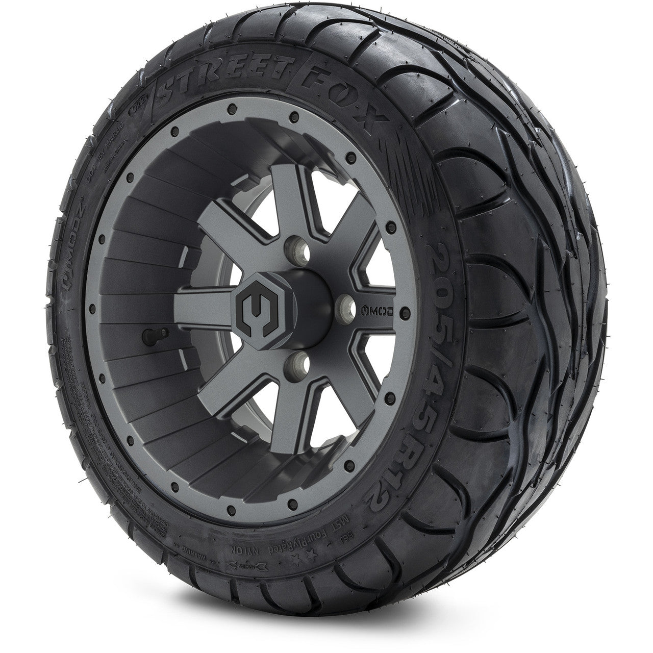 MODZ® 12" Assault Gunmetal - LowPro Street Tire and Wheels Combo
