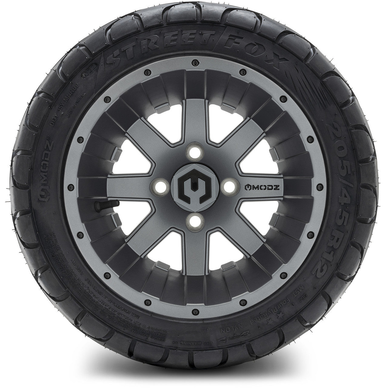 MODZ® 12" Assault Gunmetal - LowPro Street Tire and Wheels Combo