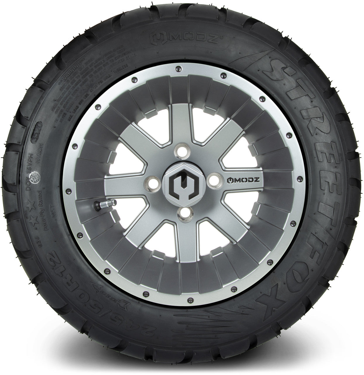 MODZ® 12" Assault Gunmetal - LowPro Street Tire and Wheels Combo