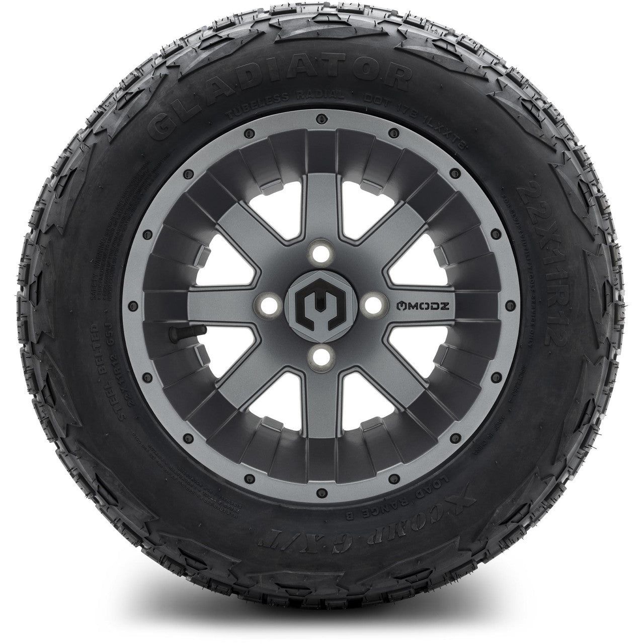 MODZ® 12" Assault Matte Gunmetal - Lifted Tires and Wheels Combo