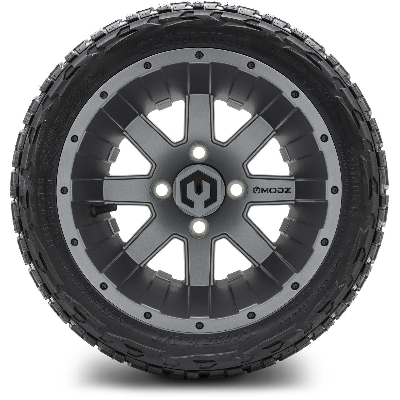 MODZ® 12" Assault Gunmetal - LowPro Street Tire and Wheels Combo