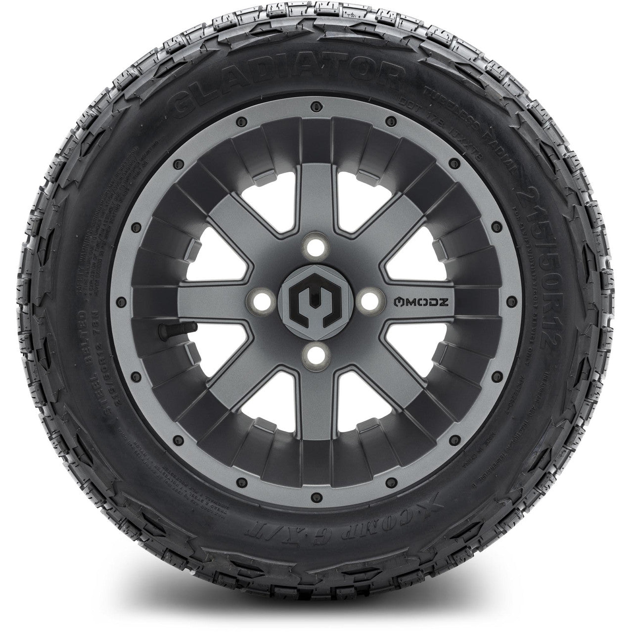 MODZ® 12" Assault Matte Gunmetal - Lifted Tires and Wheels Combo