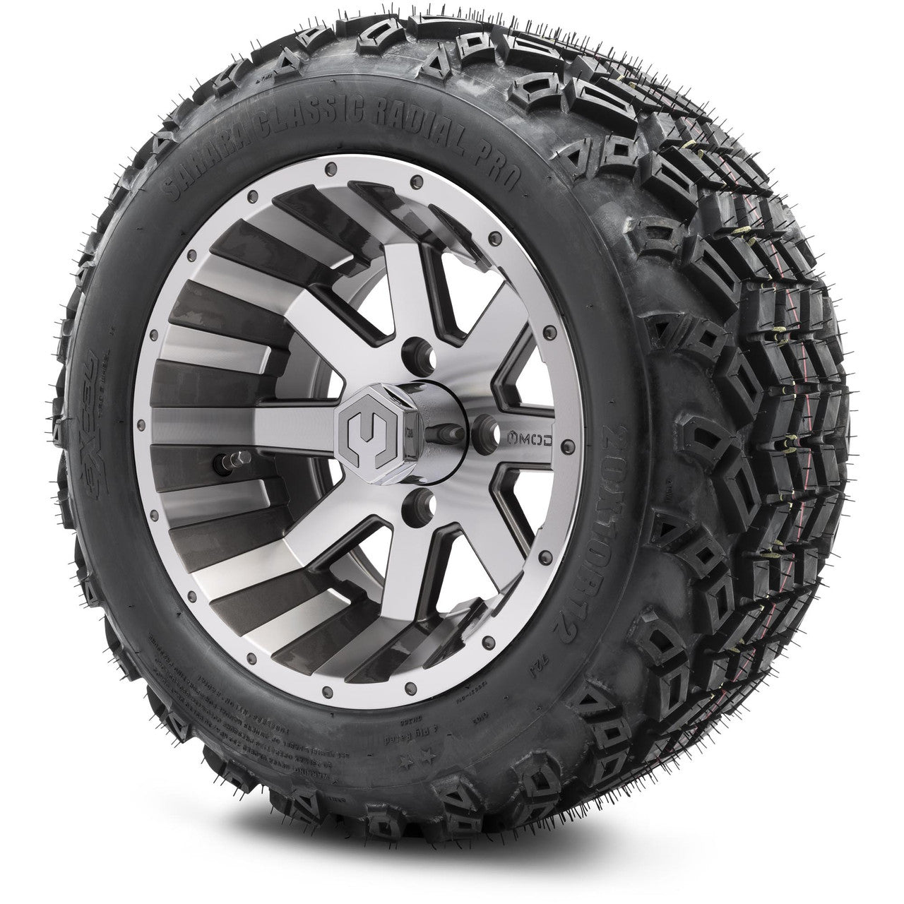 MODZ® 12" Assault Machined Gunmetal - Lifted Tires and Wheels Combo
