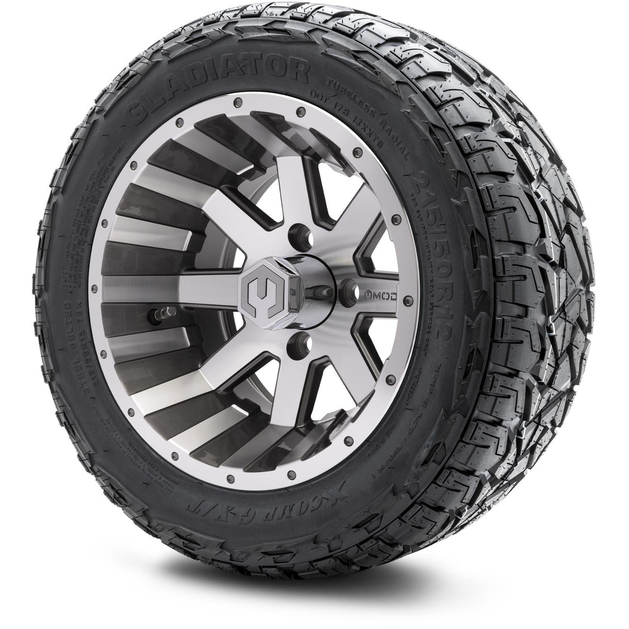 MODZ® 12" Assault Machined Gunmetal - Lifted Tires and Wheels Combo