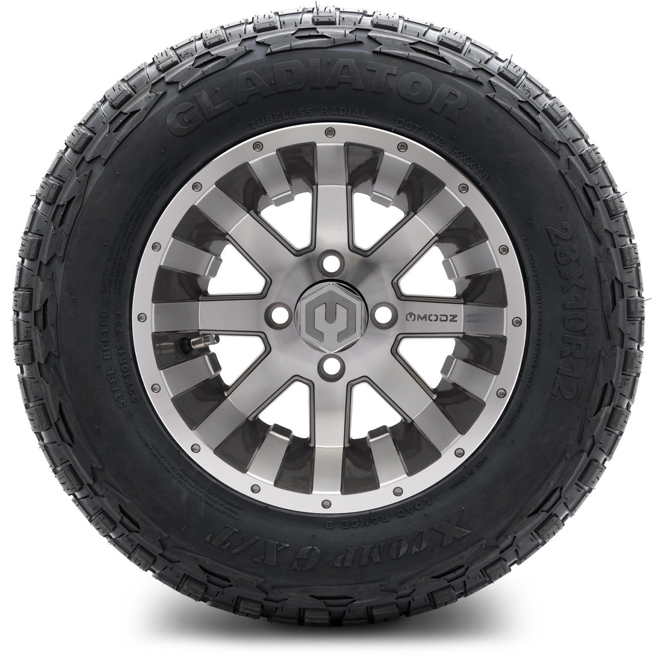 MODZ® 12" Assault Machined Gunmetal - Lifted Tires and Wheels Combo