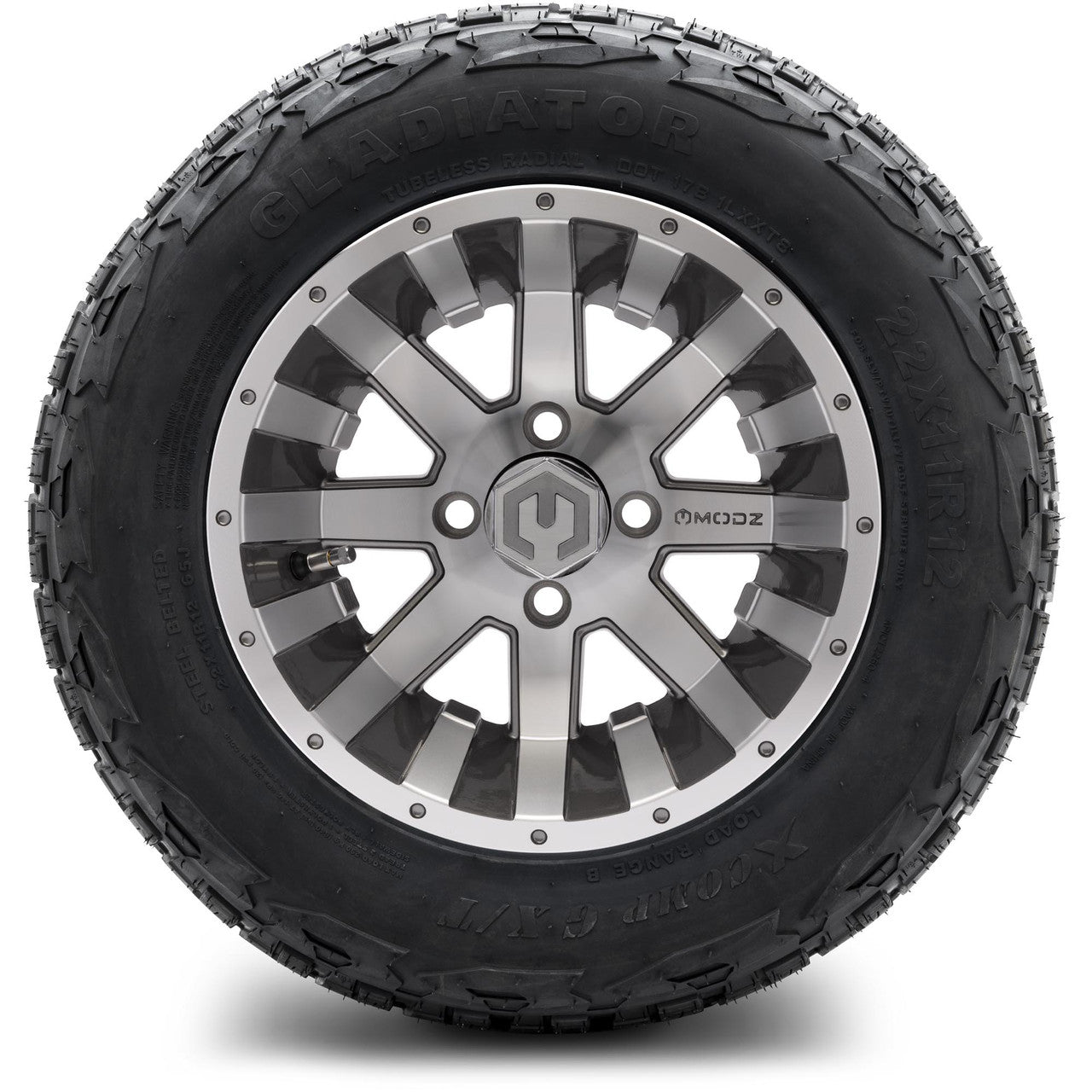 MODZ® 12" Assault Machined Gunmetal - Lifted Tires and Wheels Combo