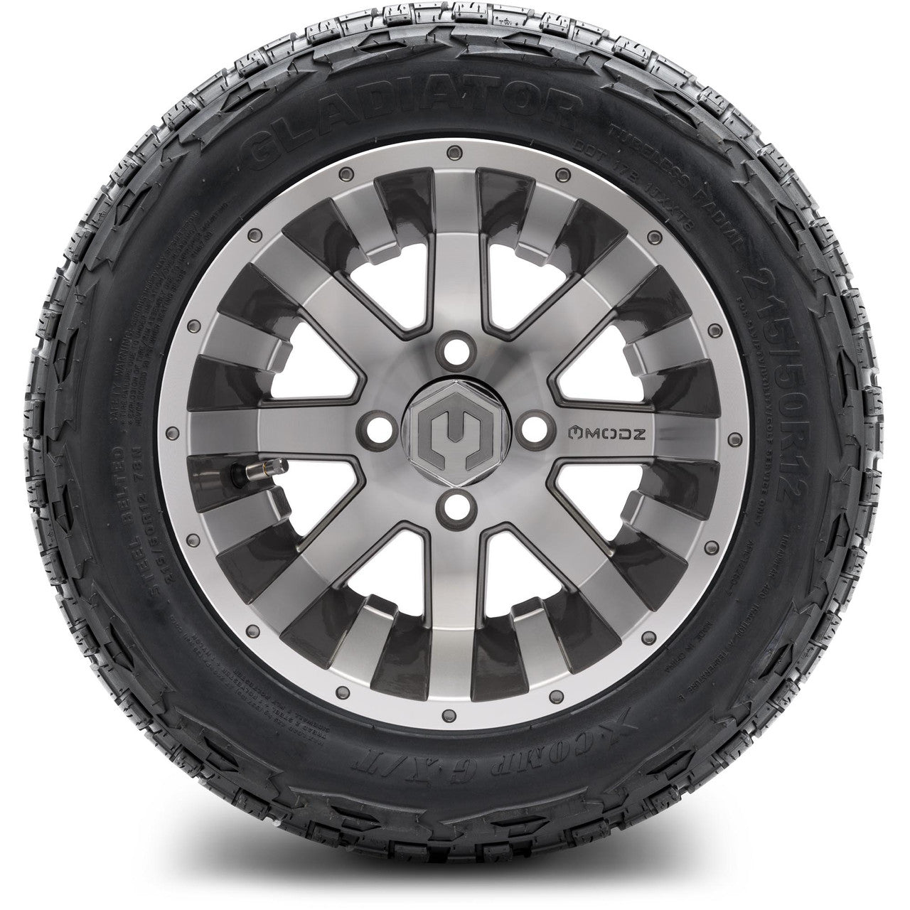 MODZ® 12" Assault Machined Gunmetal - Lifted Tires and Wheels Combo