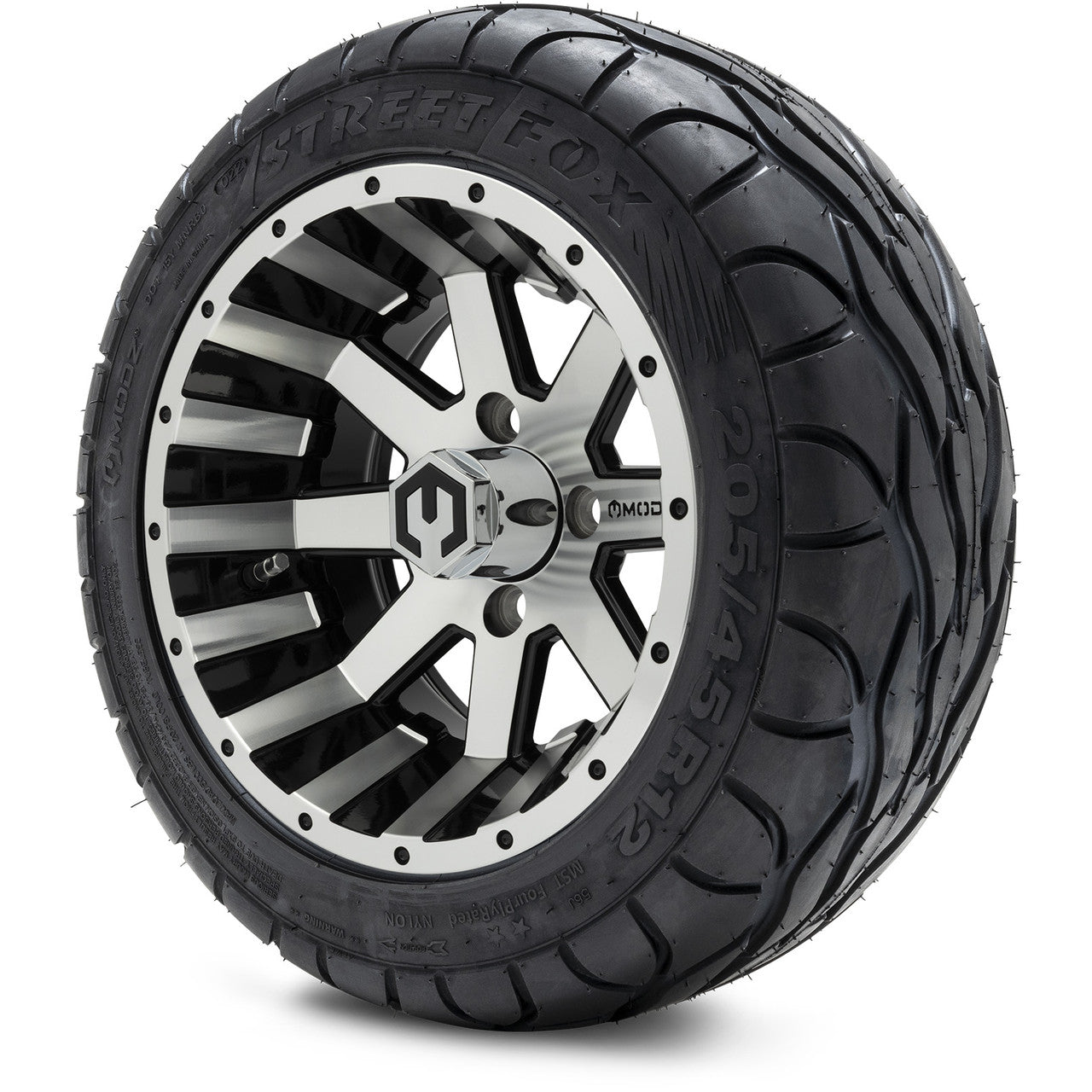 MODZ® 12" Assault Machined Black - LowPro Tires and Wheels Combo