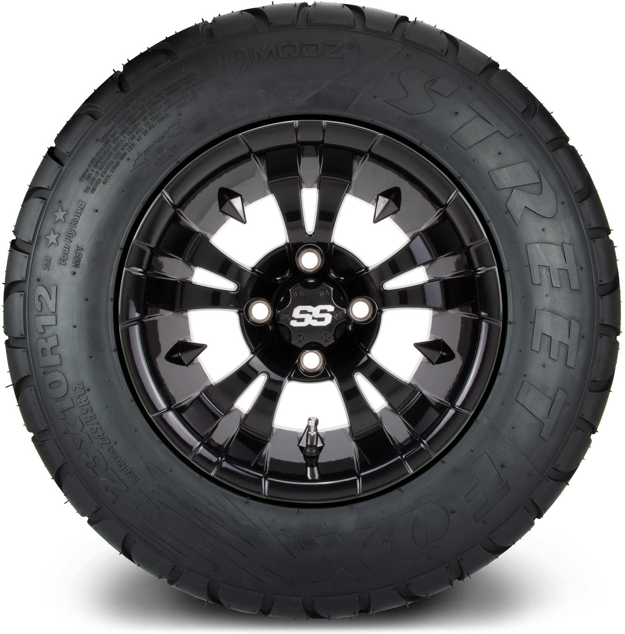 MODZ® 12" Vampire Glossy Black - Lifted Tires and Wheels Combo