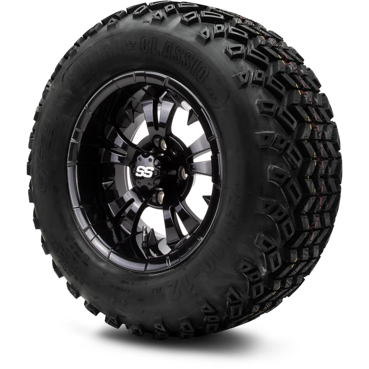MODZ® 12" Vampire Glossy Black - Lifted Tires and Wheels Combo