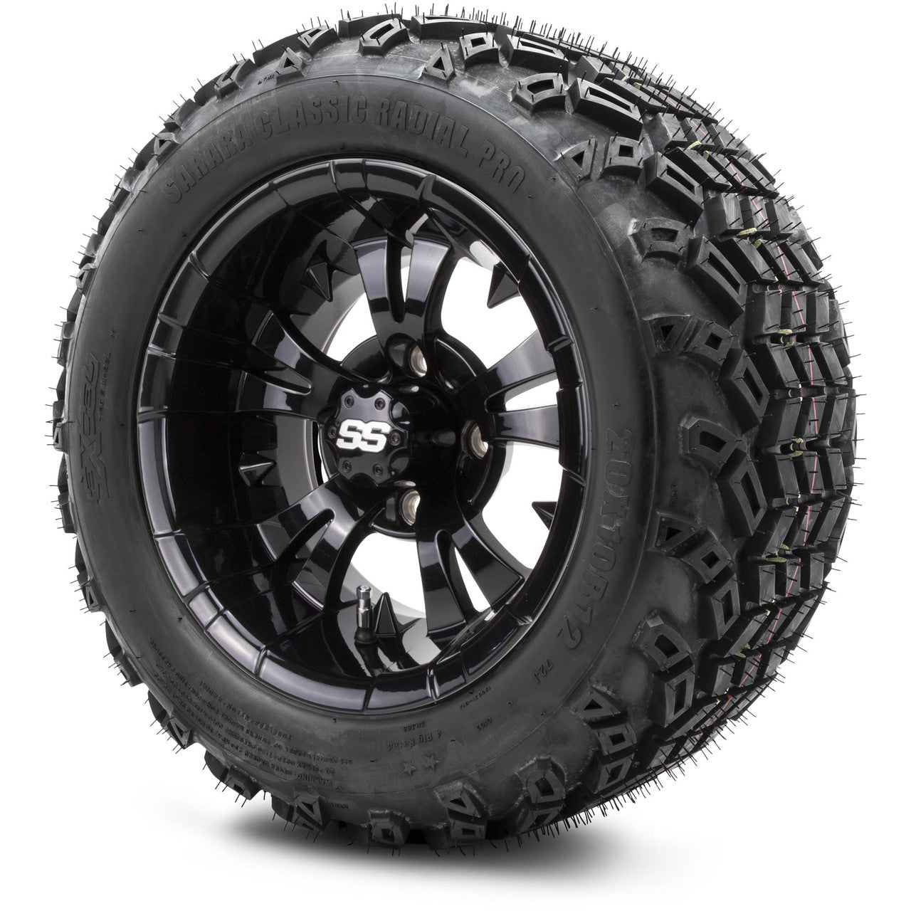 MODZ® 12" Vampire Glossy Black - Lifted Tires and Wheels Combo