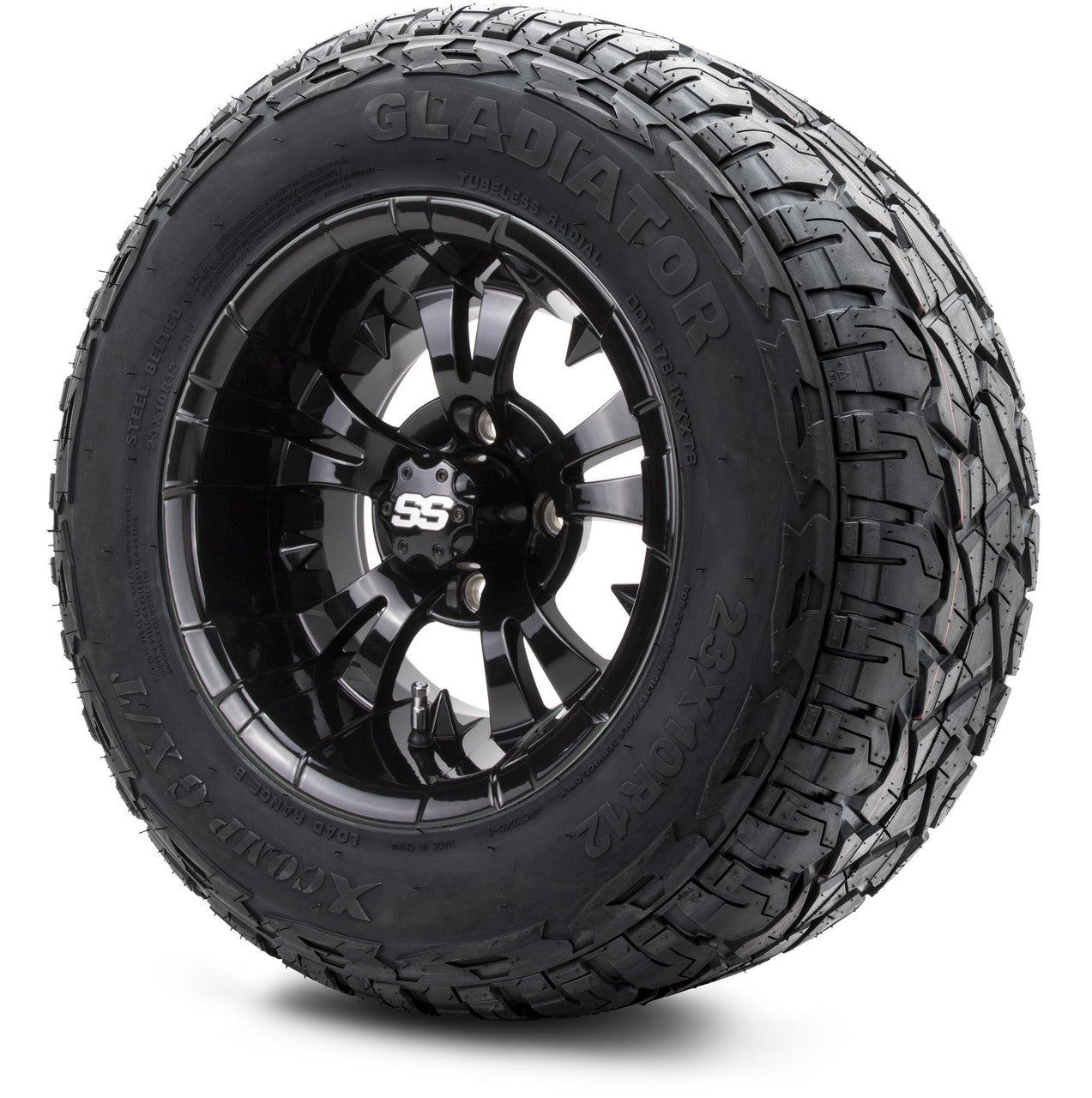 MODZ® 12" Vampire Glossy Black - Lifted Tires and Wheels Combo