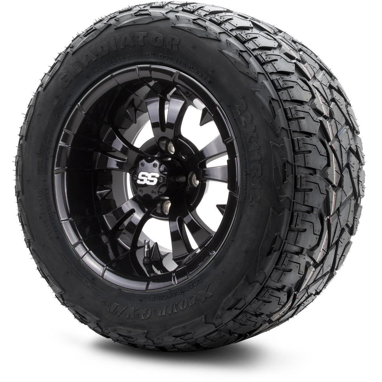 MODZ® 12" Vampire Glossy Black - Lifted Tires and Wheels Combo