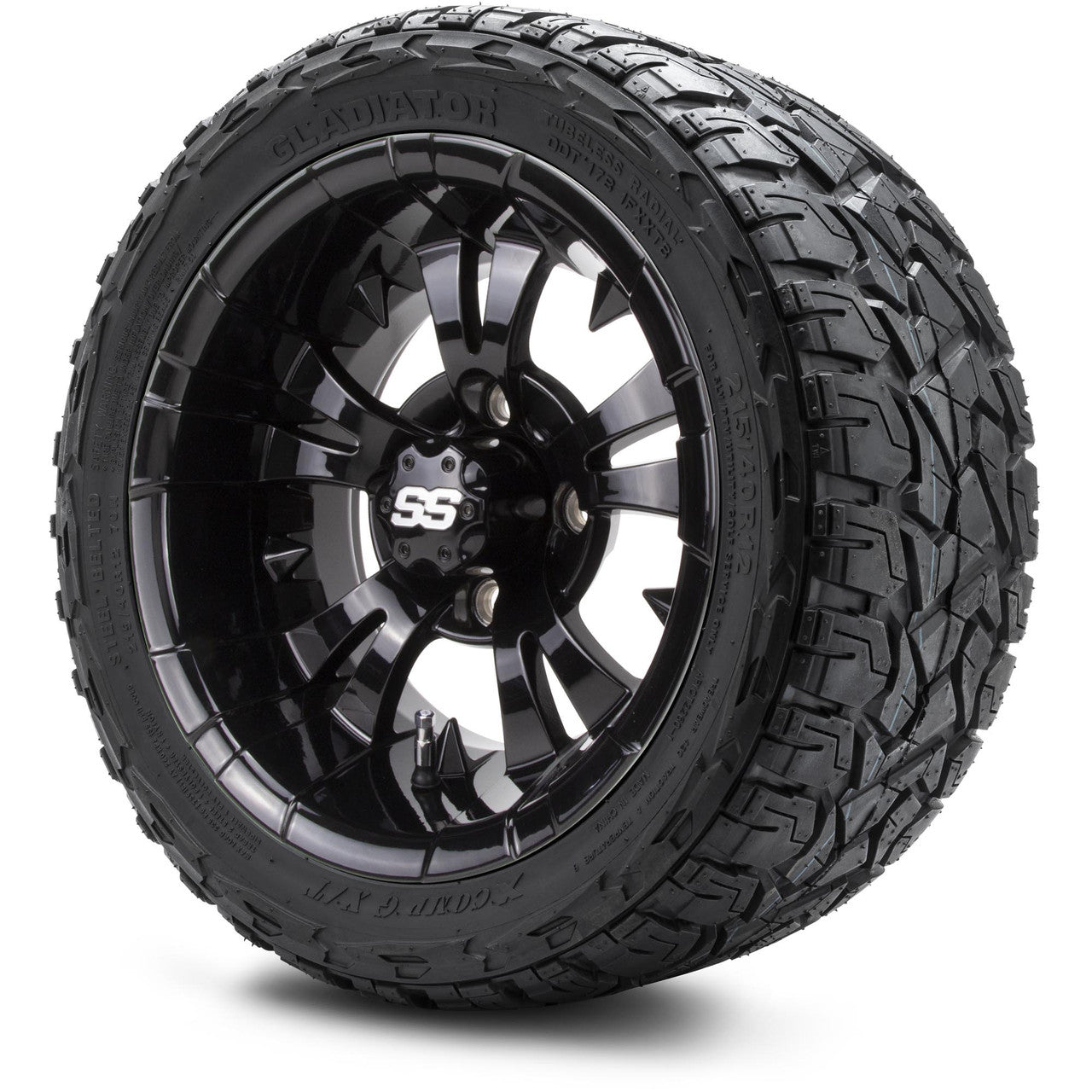 MODZ® 12" Vampire Glossy Black - LowPro Tires and Wheels Combo