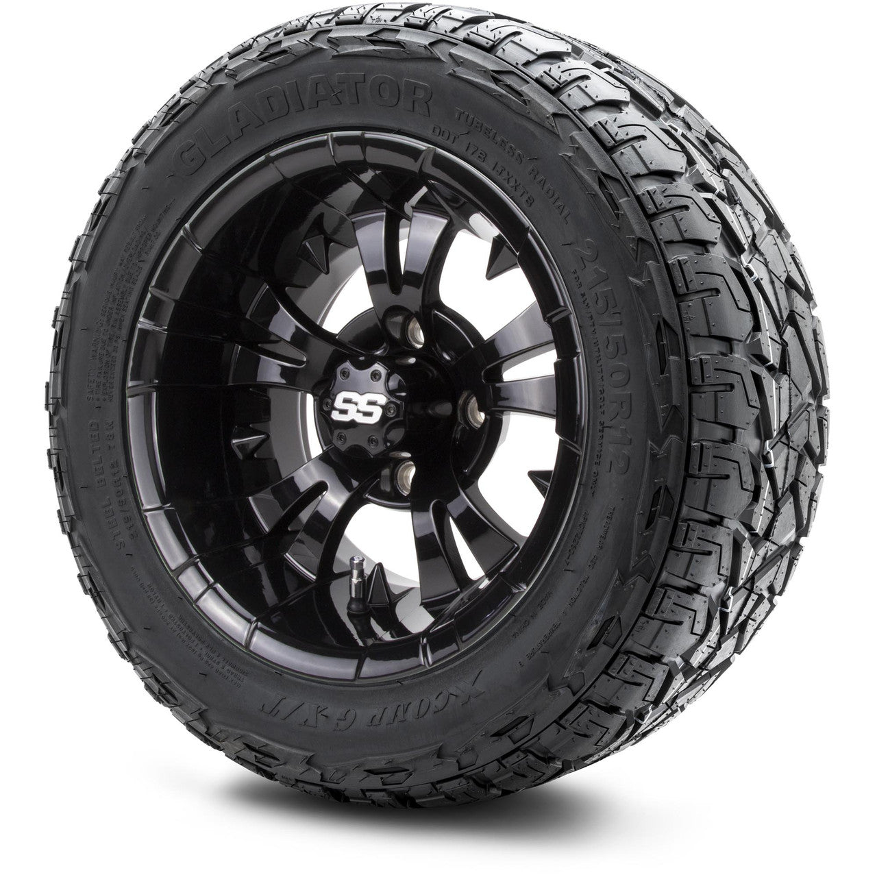 MODZ® 12" Vampire Glossy Black - Lifted Tires and Wheels Combo