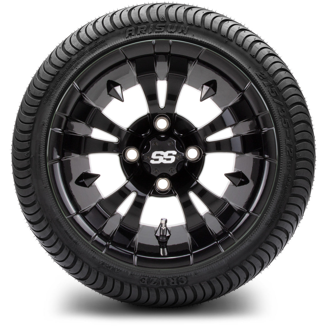 MODZ® 12" Vampire Glossy Black - LowPro Tires and Wheels Combo