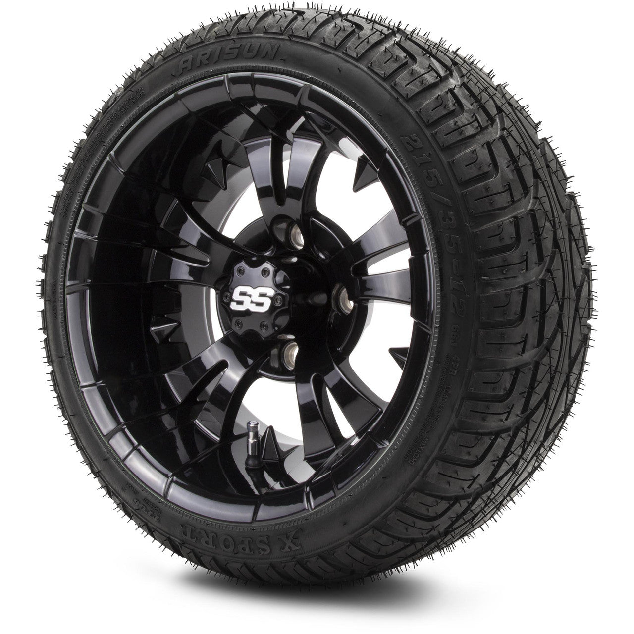 MODZ® 12" Vampire Glossy Black - LowPro Tires and Wheels Combo