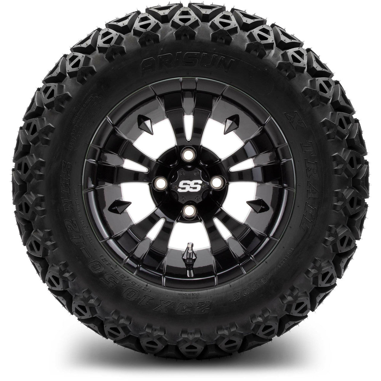 MODZ® 12" Vampire Glossy Black - Lifted Tires and Wheels Combo