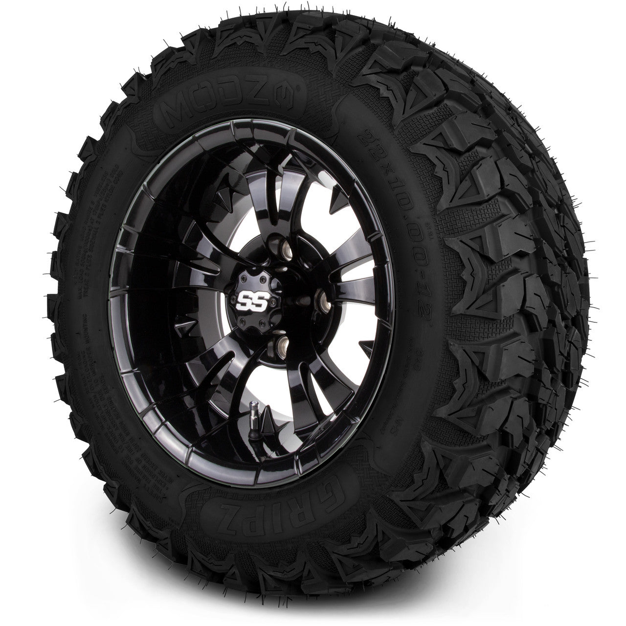 MODZ® 12" Vampire Glossy Black - Lifted Tires and Wheels Combo