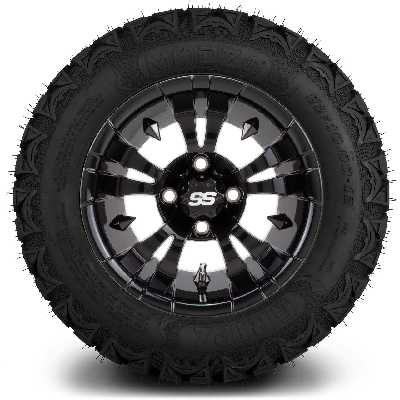 MODZ® 12" Vampire Glossy Black - Lifted Tires and Wheels Combo