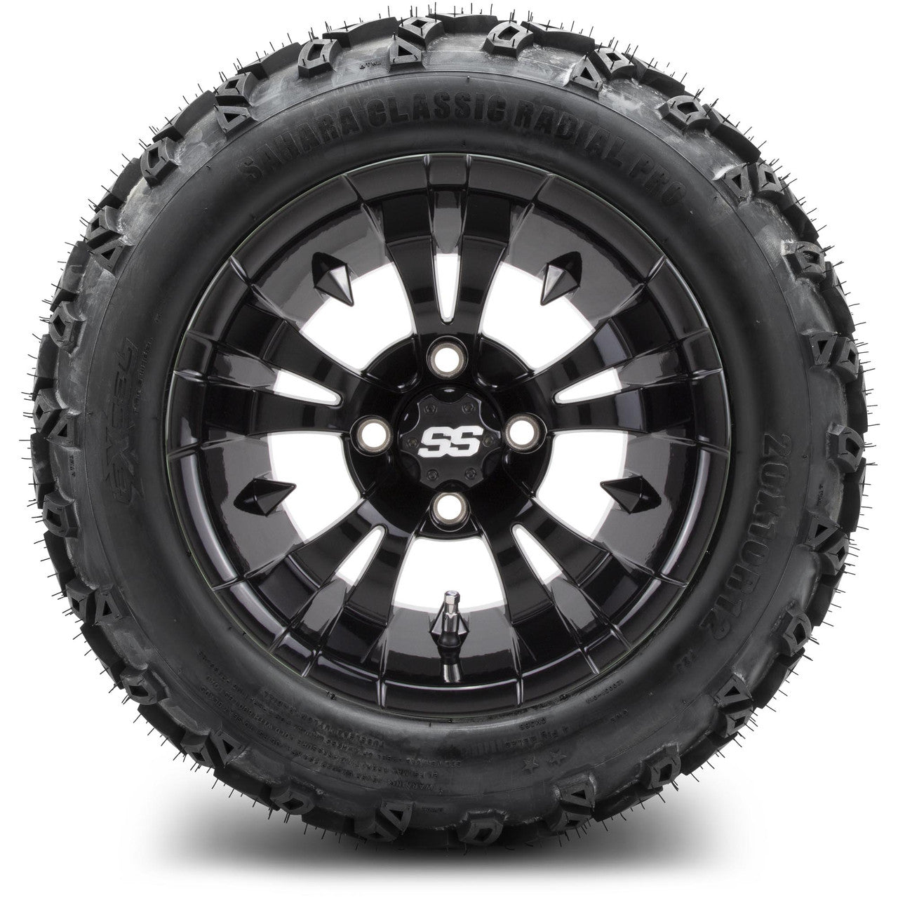 MODZ® 12" Vampire Glossy Black - Lifted Tires and Wheels Combo