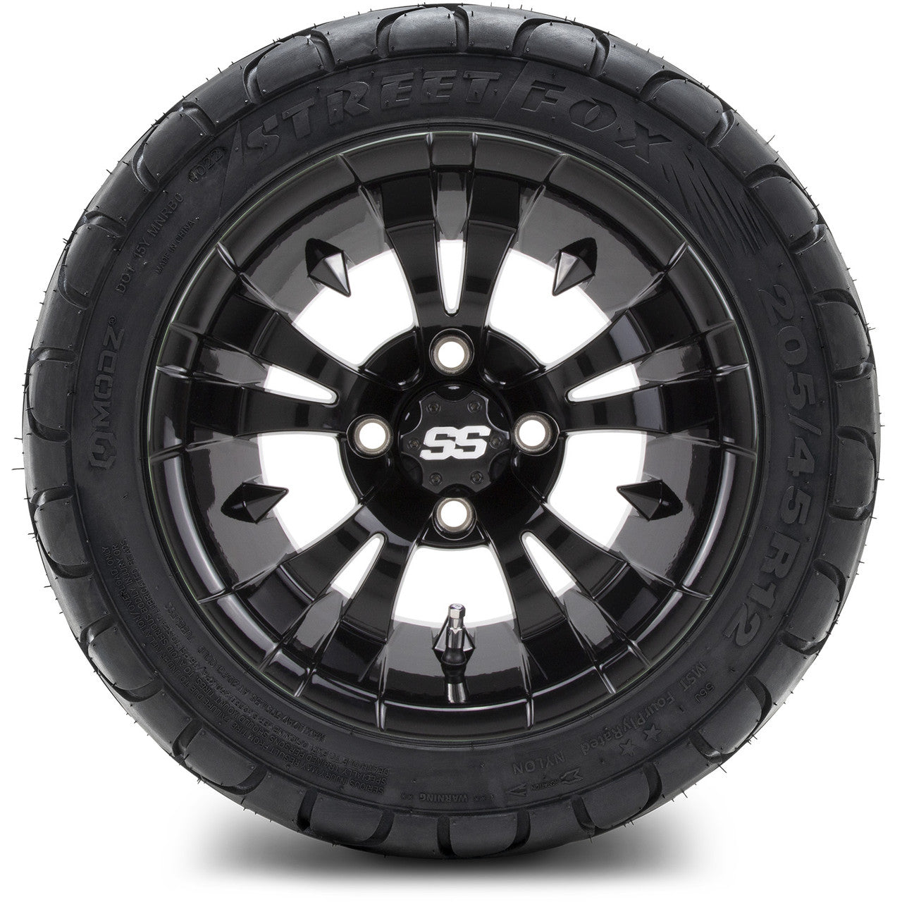 MODZ® 12" Vampire Glossy Black - LowPro Tires and Wheels Combo